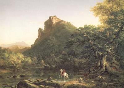 Thomas Cole The Mountain Ford (mk13) Norge oil painting art